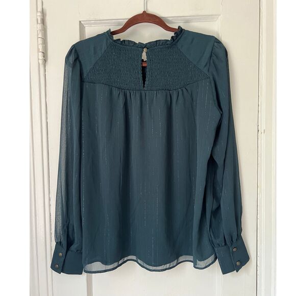 MASON & BELLE  Women's Chiffon Blouse Size  M Dark Turquoise - Picture 5 of 8